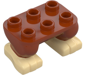 LEGO Mørk oransje Hofter med Feet 2 x 3 x 1.3 Donkey Kong (103483)