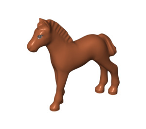 LEGO Donkeroranje Paard - Foal met Blauw Ogen en Wit Pupils (6193 / 75534)