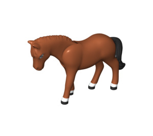 LEGO Dark Orange Horse with Black Tail and White and Black Shoes (6171 / 44770)