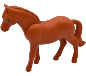 LEGO Dark Orange Horse with Black Tail and White and Black Shoes with Black Rimmed Eyes with Black Pupils and Whites Pattern (6171 / 62533)