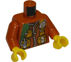 LEGO Orange sombre Jungle Exploration Man Minifig Torse (973 / 76382)