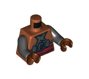 LEGO Mørk orange Lando Calrissian - Skiff Vagt Påklædning Torso (973 / 76382)