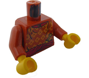 LEGO Dark Orange Maharaja Lallu Torso with Dark Orange Arms and Yellow Hands (973)