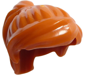 LEGO Orange sombre Mi-longueur Cheveux avec Queue de cheval et Longue Bangs (18227 / 87990)