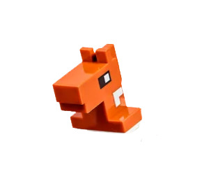 LEGO Donkeroranje Minecraft Paard Hoofd met Wit (25769 / 78786)