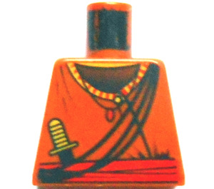 LEGO Dark Orange Minifig Torso without Arms with Sherpa Sangye Dorje (973)