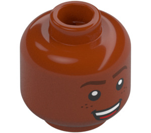 LEGO Dark Orange Minifigure Head with Decoration (Recessed Solid Stud) (3274)