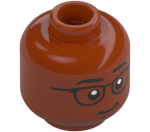 LEGO Dark Orange Minifigure Head with Decoration (Recessed Solid Stud) (3274)