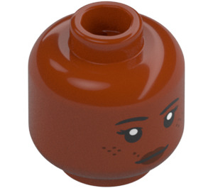 LEGO Dark Orange Minifigure Head with Decoration (Recessed Solid Stud) (3274)