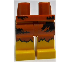 LEGO Dunkles Orange Minifigur Hüften und Beine mit Caveman Muster (3815)