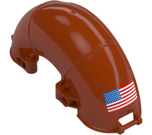 LEGO Dark Orange Mudguard Panel with American Flag (Left)