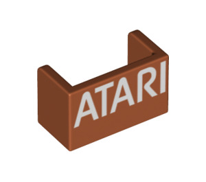 LEGO Mørk oransje Panel 1 x 2 x 1 med lukket Hjørner med ATARI logo (1397 / 23969)