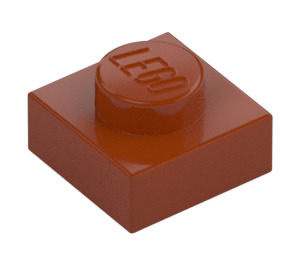 LEGO Mörk Orange Platta 1 x 1 (3024 / 30008)