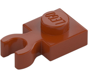 LEGO Naranja oscuro Placa 1 x 1 con Vertical Clip (Clip en "O" abierto grueso) (44860 / 60897)