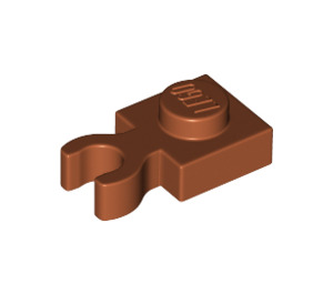 LEGO Dark Orange Plate 1 x 1 with Vertical Clip (Thick Open 'O' Clip) (44860 / 60897)