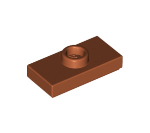 LEGO Dark Orange Plate 1 x 2 with 1 Stud (with Groove and Bottom Stud Holder) (15573)