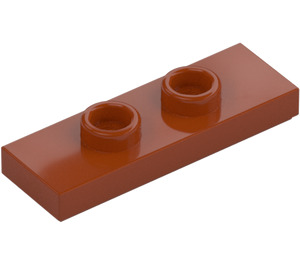 LEGO Donkeroranje Plaat 1 x 3 met 2 Noppen (34103)