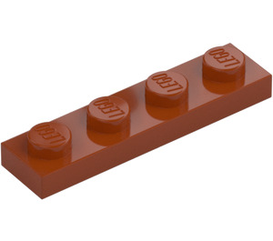 LEGO Donkeroranje Plaat 1 x 4 (3710)