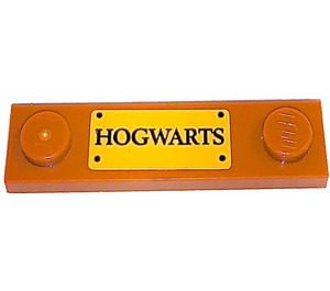 LEGO Dark Orange Plate 1 x 4 with Two Studs with HOGWARTS Sticker with Groove (41740)