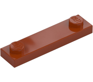 LEGO Dunkelorange Platte 1 x 4 mit Zwei Noppen ohne Kante (92593)