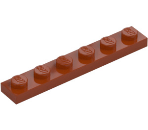 LEGO Donkeroranje Plaat 1 x 6 (3666)