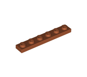 LEGO Dark Orange Plate 1 x 6 (3666)
