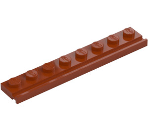 LEGO Dunkelorange Platte 1 x 8 mit Tür Schiene (4510)