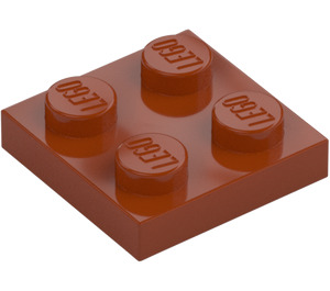 LEGO Mörk Orange Platta 2 x 2 (3022 / 94148)