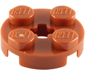 LEGO Orange sombre assiette 2 x 2 Rond avec Essieu Trou (avec trou d'axe '+') (4032)