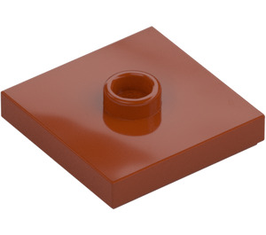 LEGO Mörk Orange Platta 2 x 2 med skåra och 1 Centrum Knopp (23893 / 87580)