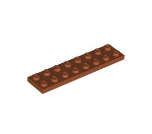 LEGO Dunkelorange Platte 2 x 8 (3034)