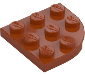 LEGO Tummanoranssi Levy 3 x 3 Pyöreä Kulma (30357)