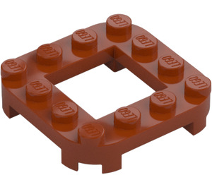 LEGO Orange Sombre assiette 4 x 4 x 0.7 avec Coins arrondis et 2 x 2 Open Centre (79387)