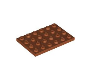 LEGO Donkeroranje Plaat 4 x 6 (3032)