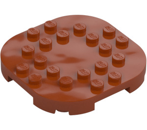 LEGO Arancione scuro Piastra 6 x 6 x 0.7 Rotondo Semicircle (66789)