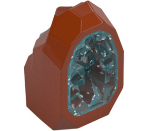 LEGO Dark Orange Rock with Transparent Light Blue Crystal (49656)