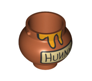 LEGO Dark Orange Rounded Pot / Cauldron with Dripping Honey and "Hunny" Label (78839 / 98374)