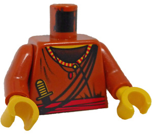 LEGO Tummanoranssi Sherpa Sangye Dorje Vartalo jossa Tummanoranssi Käsivarret ja Keltainen Kädet (973 / 73403)