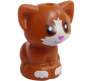 LEGO Dark Orange Sitting Cat (Small) with Dark Pink Nose (74618 / 74990)