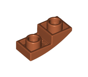 LEGO Donkeroranje Helling 1 x 2 Gebogen Omgekeerd (24201)