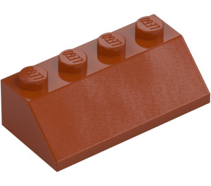 LEGO Tmavě oranžová Sklon 2 x 4 (45°) s drsným povrchem (3037)