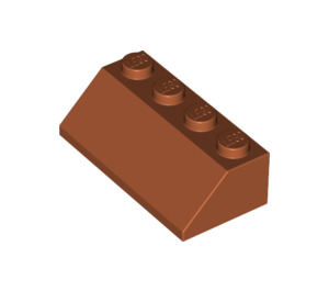 LEGO Donkeroranje Helling 2 x 4 (45°) met ruw oppervlak (3037)