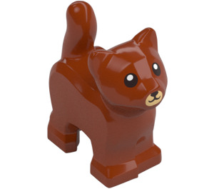 LEGO Dark Orange Standing Cat with Short Tail Up with Brown Nose (80686 / 93700)