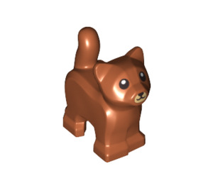 LEGO Dark Orange Standing Cat with Short Tail Up with Brown Nose (80686 / 93700)