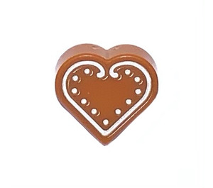 LEGO Arancione scuro Piastrella 1 x 1 Cuore con Cookie Decorazione (39739)