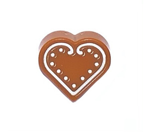 LEGO Dark Orange Tile 1 x 1 Heart with Cookie Decoration (39739)