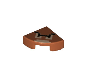 LEGO Mörk Orange Bricka 1 x 1 Fjärdedel Cirkel med Goomba (25269 / 69092)