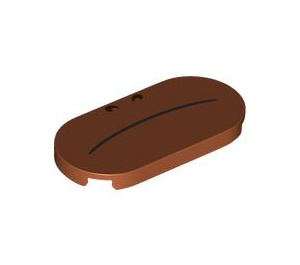 LEGO Mörk Orange Bricka 2 x 4 med Rundade ändar med Sumo Bro Rynkad panna (66857 / 100443)