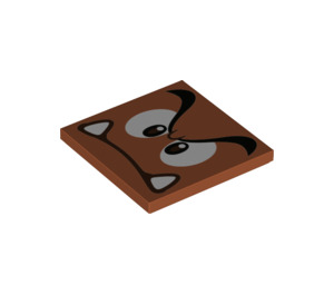 LEGO Dark Orange Tile 4 x 4 with Goomba Face (1751 / 100437)