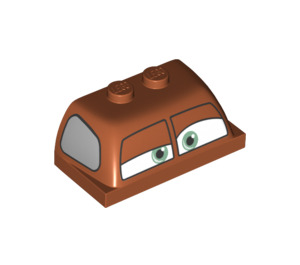 LEGO Dark Orange Vehicle Top 2 x 4 x 1.3 with Smokey's Eyes and Side Windows (30841 / 34238)